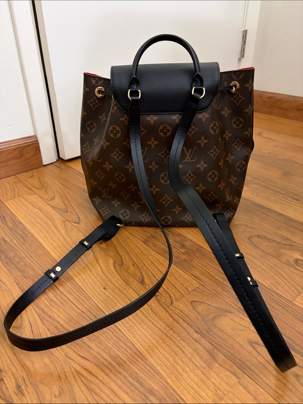 🤎 Designer Fashion Dupe Drawstring Monogram Backpack • NEW! - Picture 3 of 6